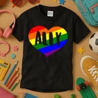 LGBT Pride Love Ally Heart Kids T-Shirt thumb 3