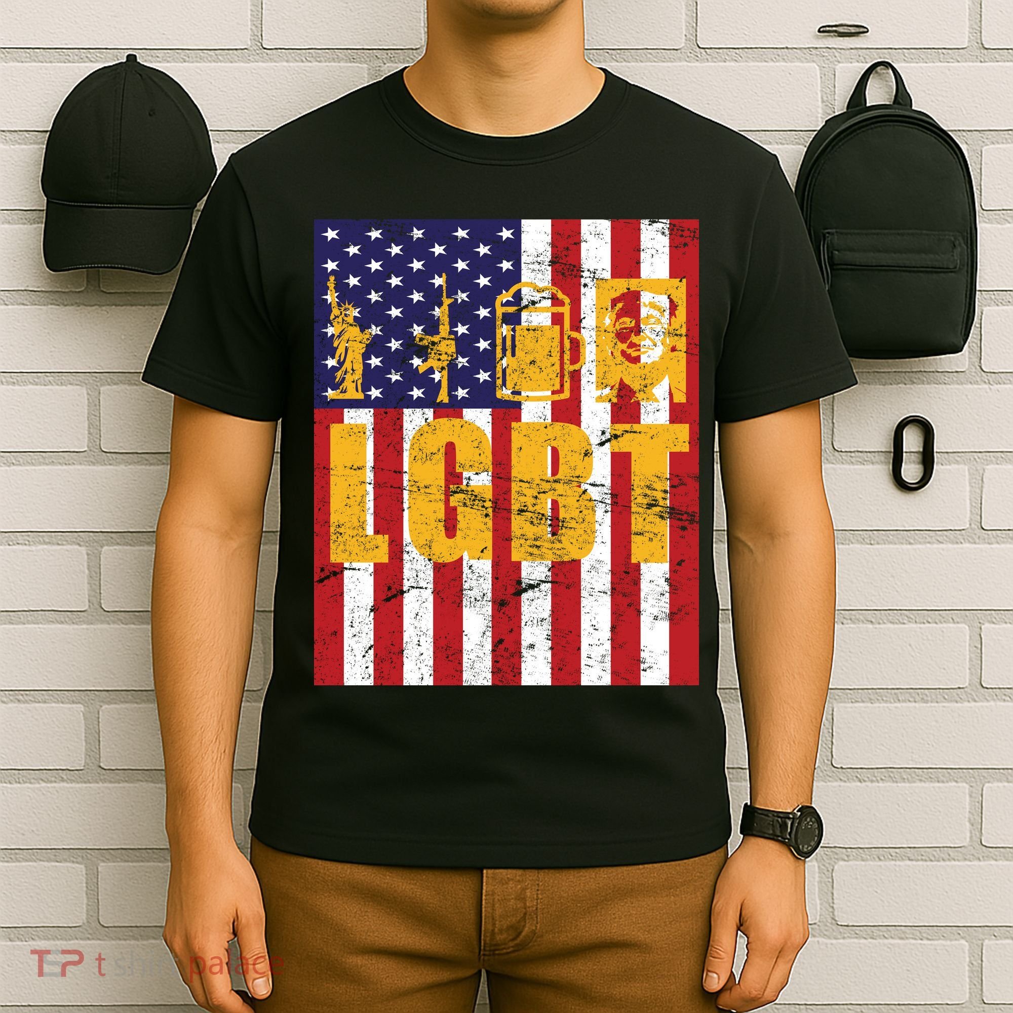 LGBT USA American trump Flag T-Shirt
