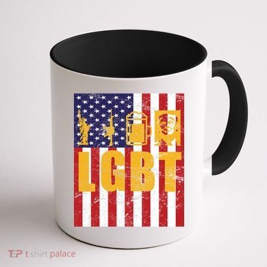 LGBT USA American trump Flag Coffee Mug back