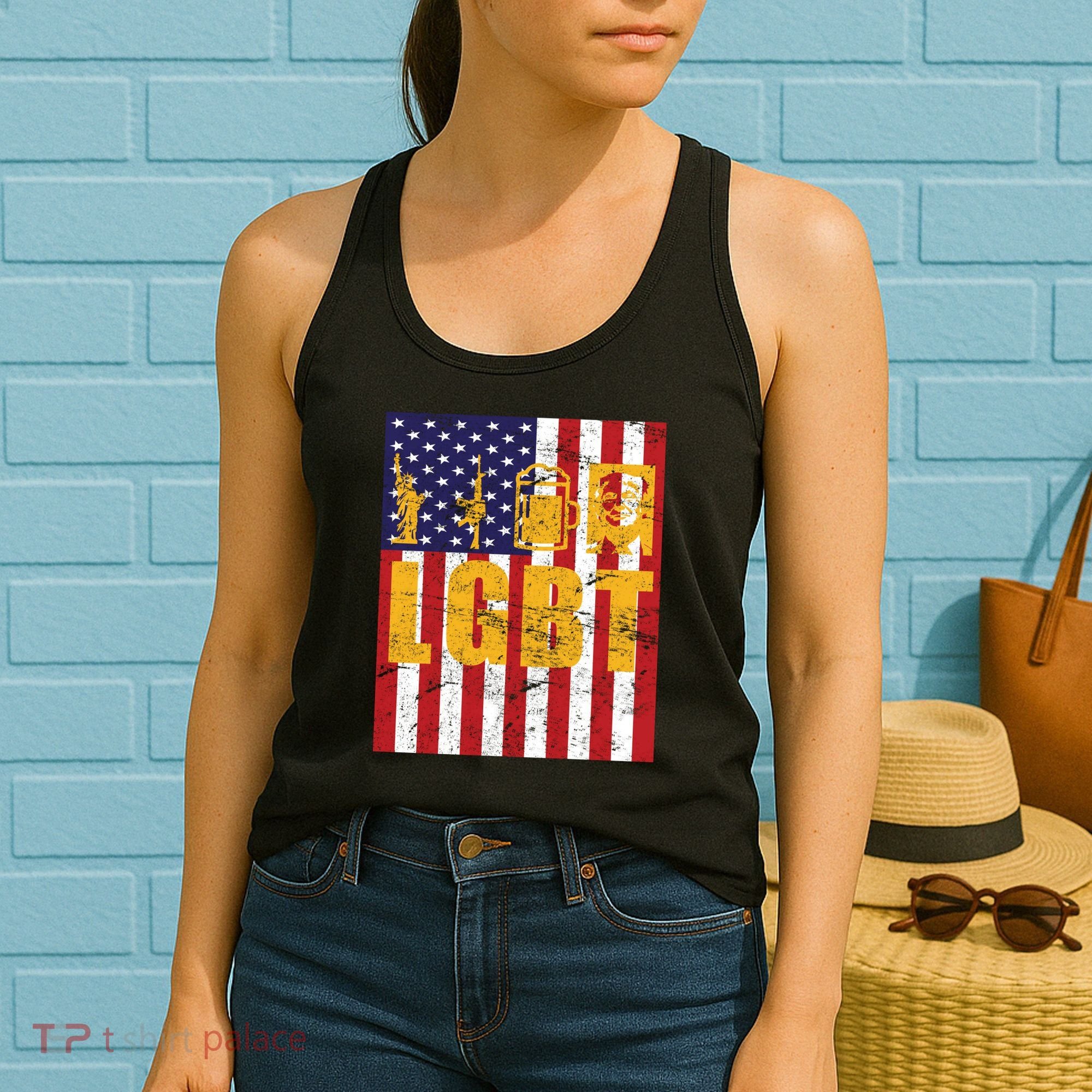 LGBT USA American trump Flag Women's Tank Top
