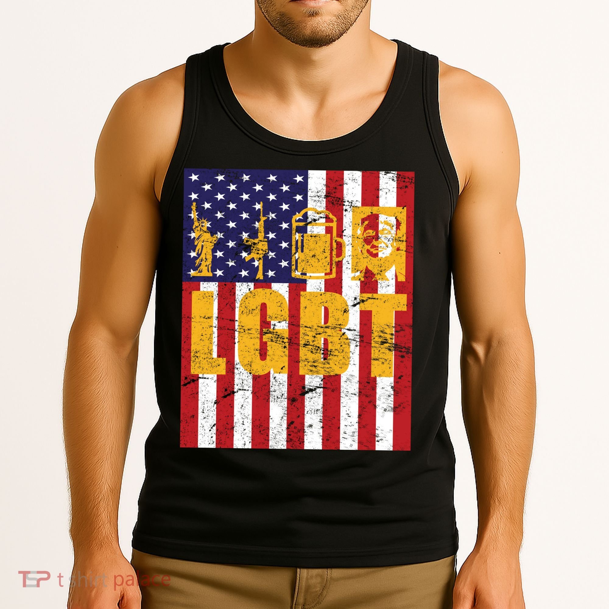 LGBT USA American trump Flag Tank Top