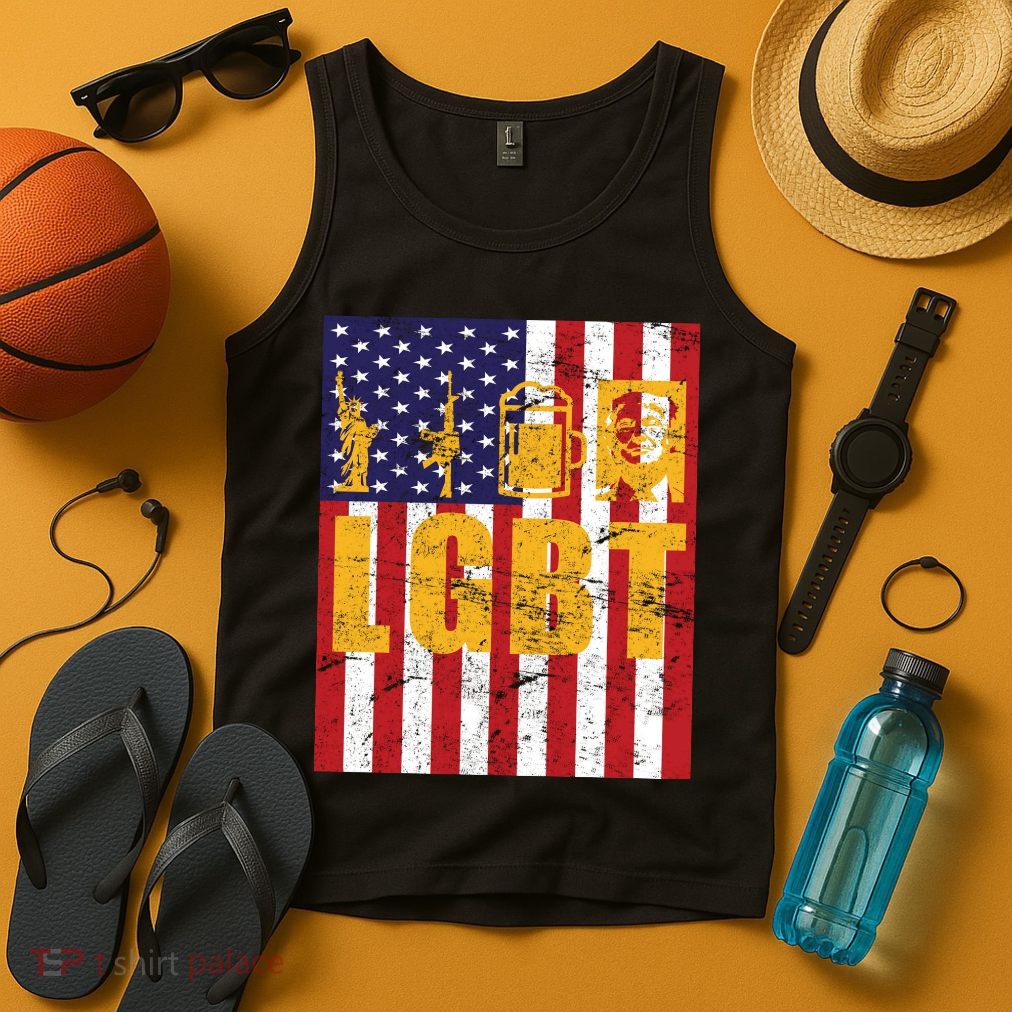 LGBT USA American trump Flag Tank Top