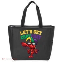 Lets Get Cray Cray Dabbing Crawfish Mardi Gras Tote Bag thumb 0