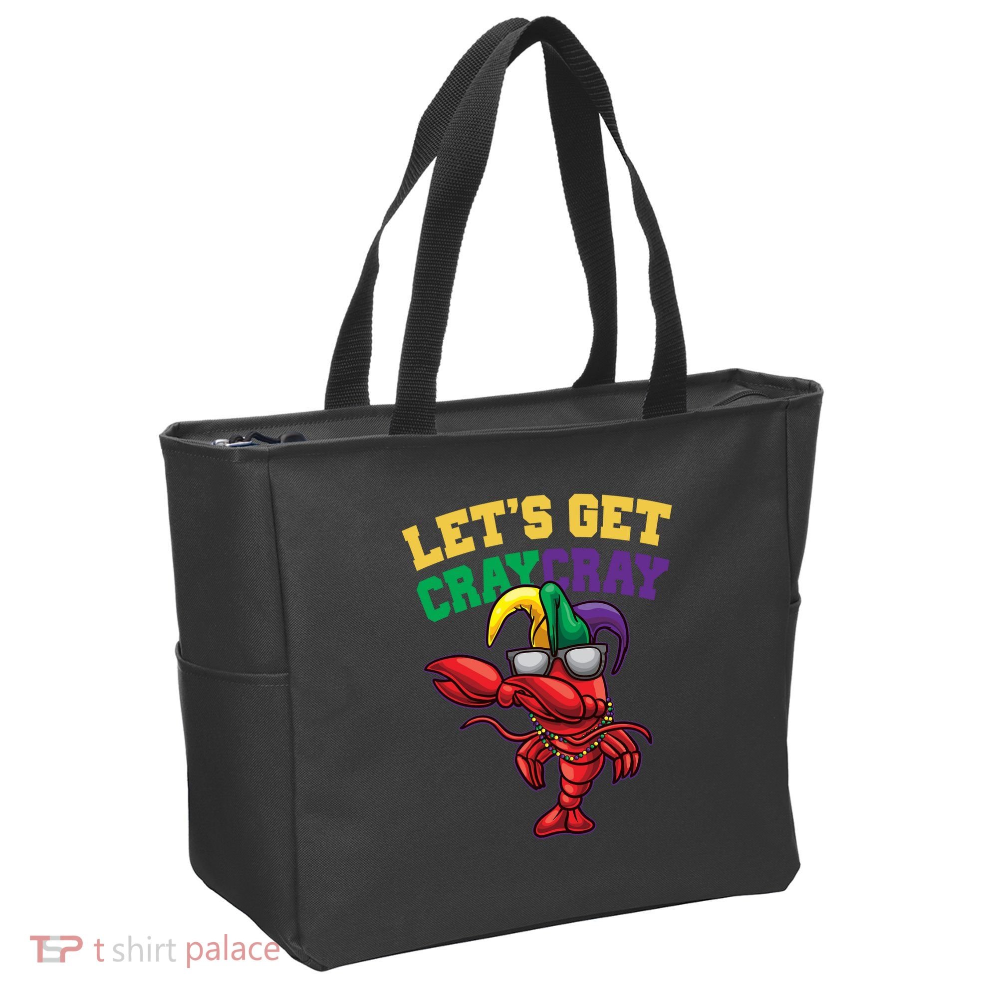 Lets Get Cray Cray Dabbing Crawfish Mardi Gras Tote Bag