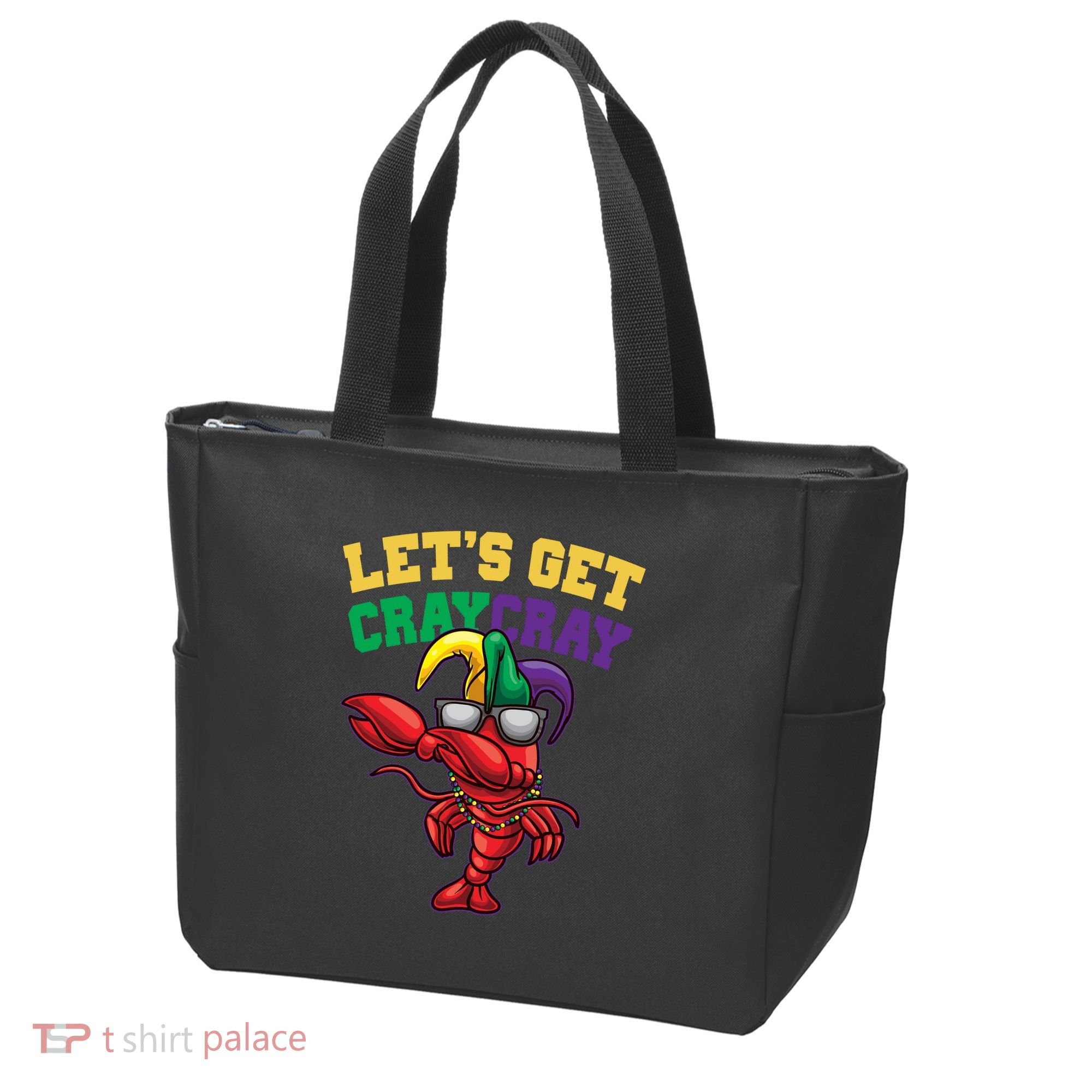 Lets Get Cray Cray Dabbing Crawfish Mardi Gras Tote Bag