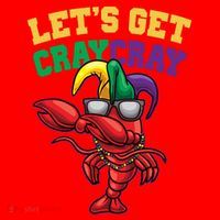 Lets Get Cray Cray Dabbing Crawfish Mardi Gras Santa Hat thumb 1