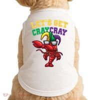 Lets Get Cray Cray Dabbing Crawfish Mardi Gras Doggie Tank thumb 0