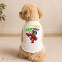 Lets Get Cray Cray Dabbing Crawfish Mardi Gras Doggie Tank thumb 2