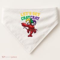 Lets Get Cray Cray Dabbing Crawfish Mardi Gras USA-Made Doggie Bandana thumb 0