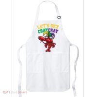 Lets Get Cray Cray Dabbing Crawfish Mardi Gras Apron thumb 0