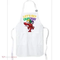 Lets Get Cray Cray Dabbing Crawfish Mardi Gras Apron thumb 0
