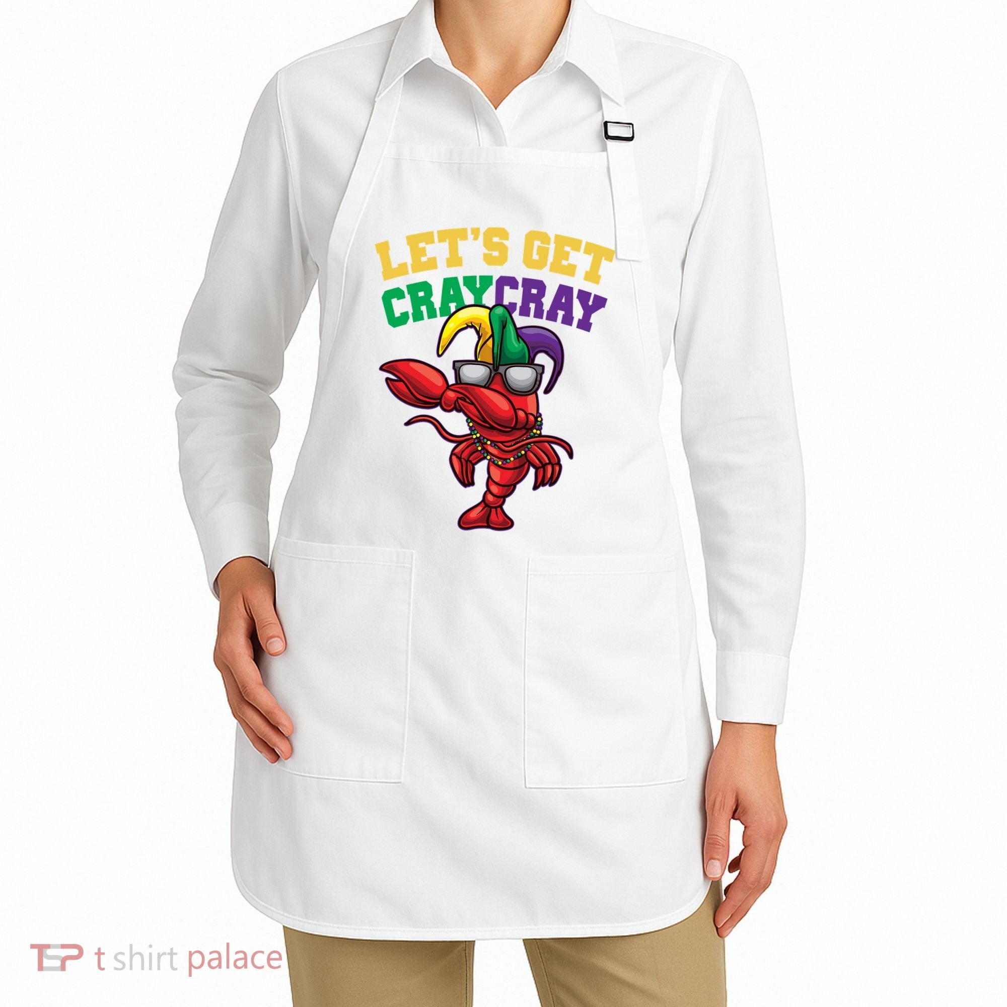 Lets Get Cray Cray Dabbing Crawfish Mardi Gras Apron