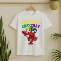Lets Get Cray Cray Dabbing Crawfish Mardi Gras T-Shirt thumb 2
