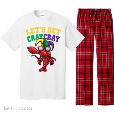 Lets Get Cray Cray Dabbing Crawfish Mardi Gras Pajama Set