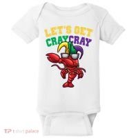 Lets Get Cray Cray Dabbing Crawfish Mardi Gras Baby Bodysuit thumb 0