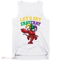 Lets Get Cray Cray Dabbing Crawfish Mardi Gras Tank Top thumb 0