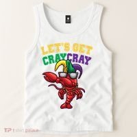 Lets Get Cray Cray Dabbing Crawfish Mardi Gras Tank Top thumb 2
