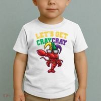 Lets Get Cray Cray Dabbing Crawfish Mardi Gras Toddler T-Shirt thumb 2