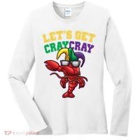 Lets Get Cray Cray Dabbing Crawfish Mardi Gras Women's Long Sleeve Shirt thumb 0