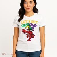 Lets Get Cray Cray Dabbing Crawfish Mardi Gras Women's T-Shirt thumb 4