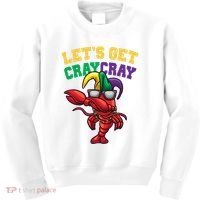 Lets Get Cray Cray Dabbing Crawfish Mardi Gras Kids Sweatshirt thumb 0