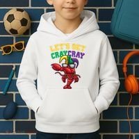 Lets Get Cray Cray Dabbing Crawfish Mardi Gras Kids Hoodie thumb 2
