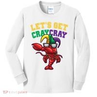 Lets Get Cray Cray Dabbing Crawfish Mardi Gras Kids Long Sleeve Shirt thumb 0
