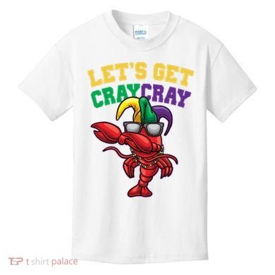 Lets Get Cray Cray Dabbing Crawfish Mardi Gras Kids T-Shirt