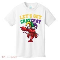 Lets Get Cray Cray Dabbing Crawfish Mardi Gras Kids T-Shirt thumb 0