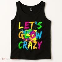 Let's Glow Crazy Glow Party 80s Retro Costume Party Lover Tank Top thumb 2