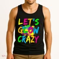 Let's Glow Crazy Glow Party 80s Retro Costume Party Lover Tank Top thumb 3