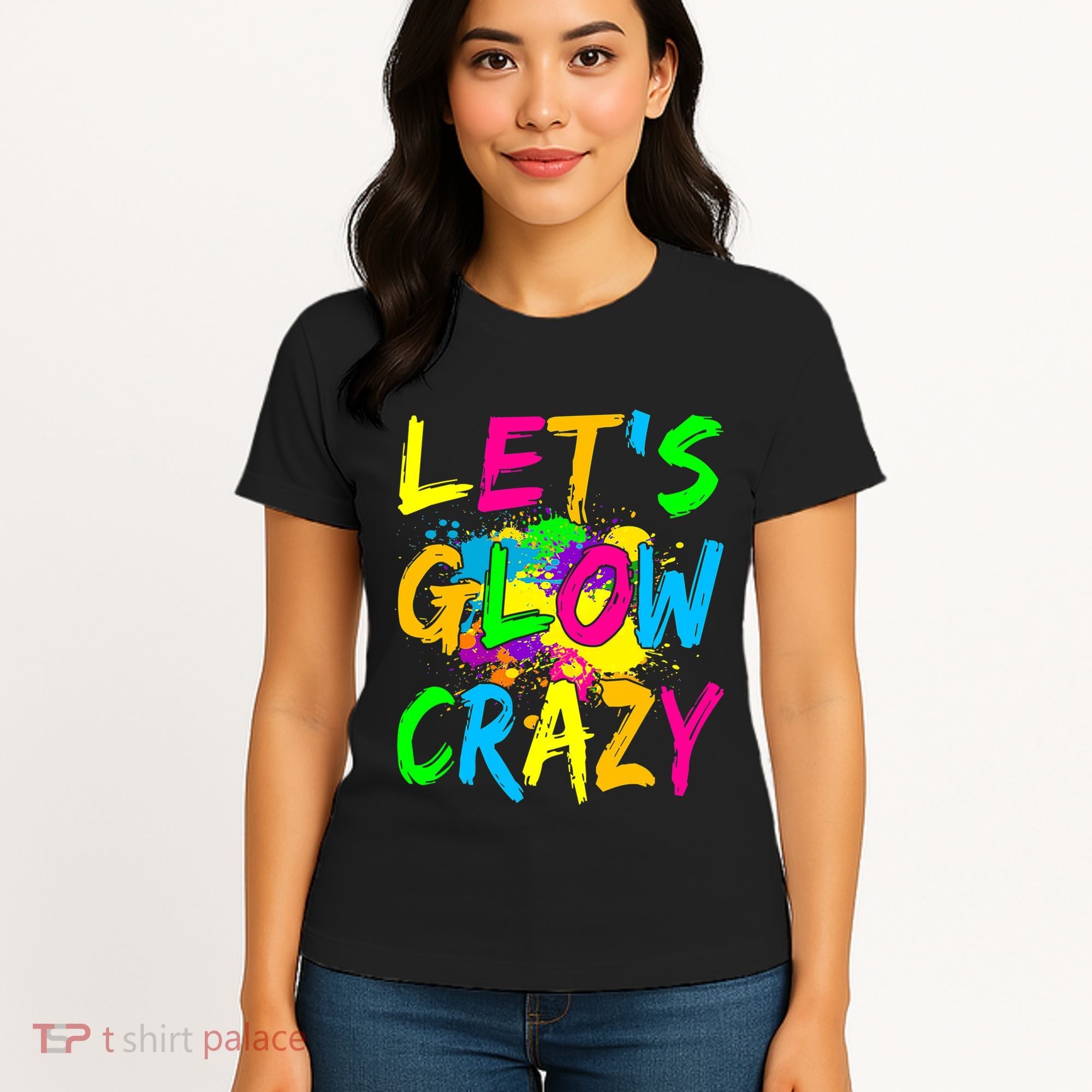 Let's Glow Crazy Glow Party 80s Retro Costume Party Lover Women's T-Shirt