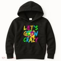 Let's Glow Crazy Glow Party 80s Retro Costume Party Lover Kids Hoodie thumb 0