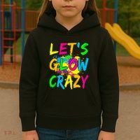 Let's Glow Crazy Glow Party 80s Retro Costume Party Lover Kids Hoodie thumb 3