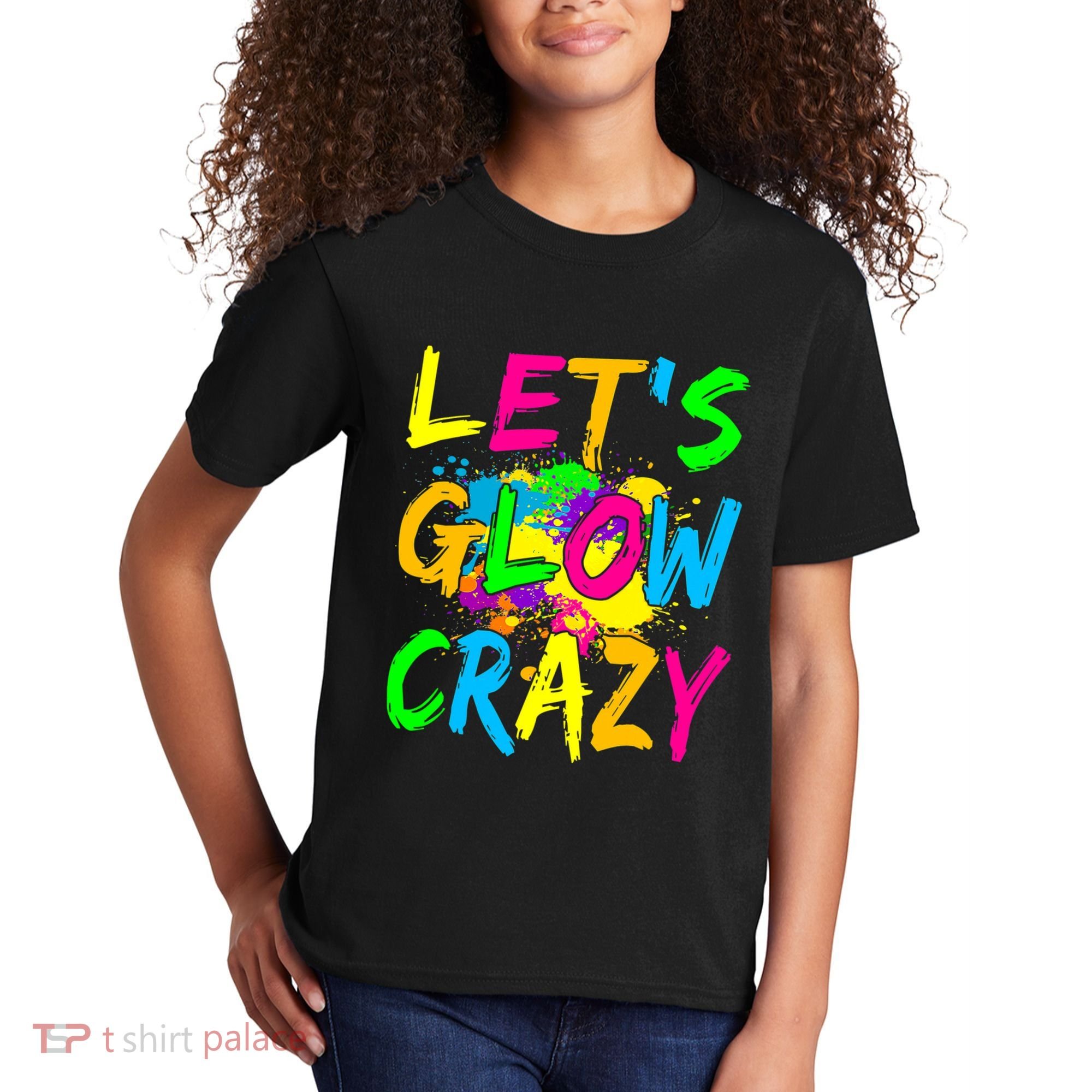 Let's Glow Crazy Glow Party 80s Retro Costume Party Lover Kids T-Shirt