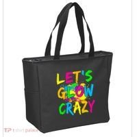 Let's Glow Crazy Glow Party 80s Retro Costume Party Lover Tote Bag thumb 2