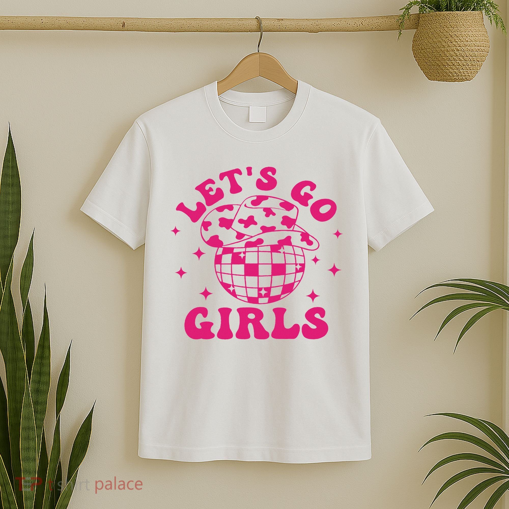 Let's Go Cowgirl Hat Disco Ball Country Western T-Shirt