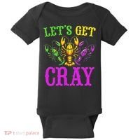 LetS Get Cray Mardi Gras Crawfish Baby Bodysuit thumb 0