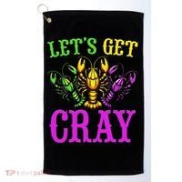 LetS Get Cray Mardi Gras Crawfish Golf Towel thumb 0