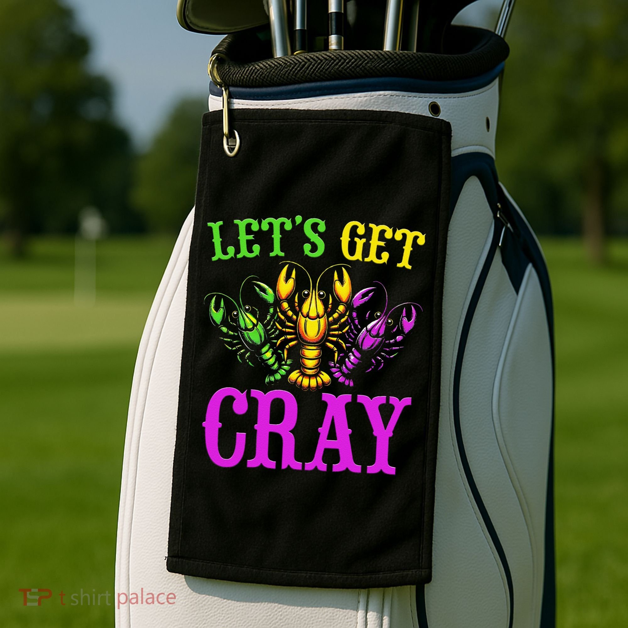 LetS Get Cray Mardi Gras Crawfish Golf Towel
