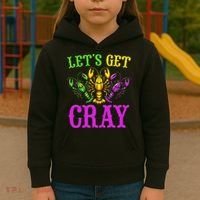 LetS Get Cray Mardi Gras Crawfish Kids Hoodie thumb 3