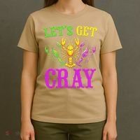 LetS Get Cray Mardi Gras Crawfish T-Shirt thumb 4