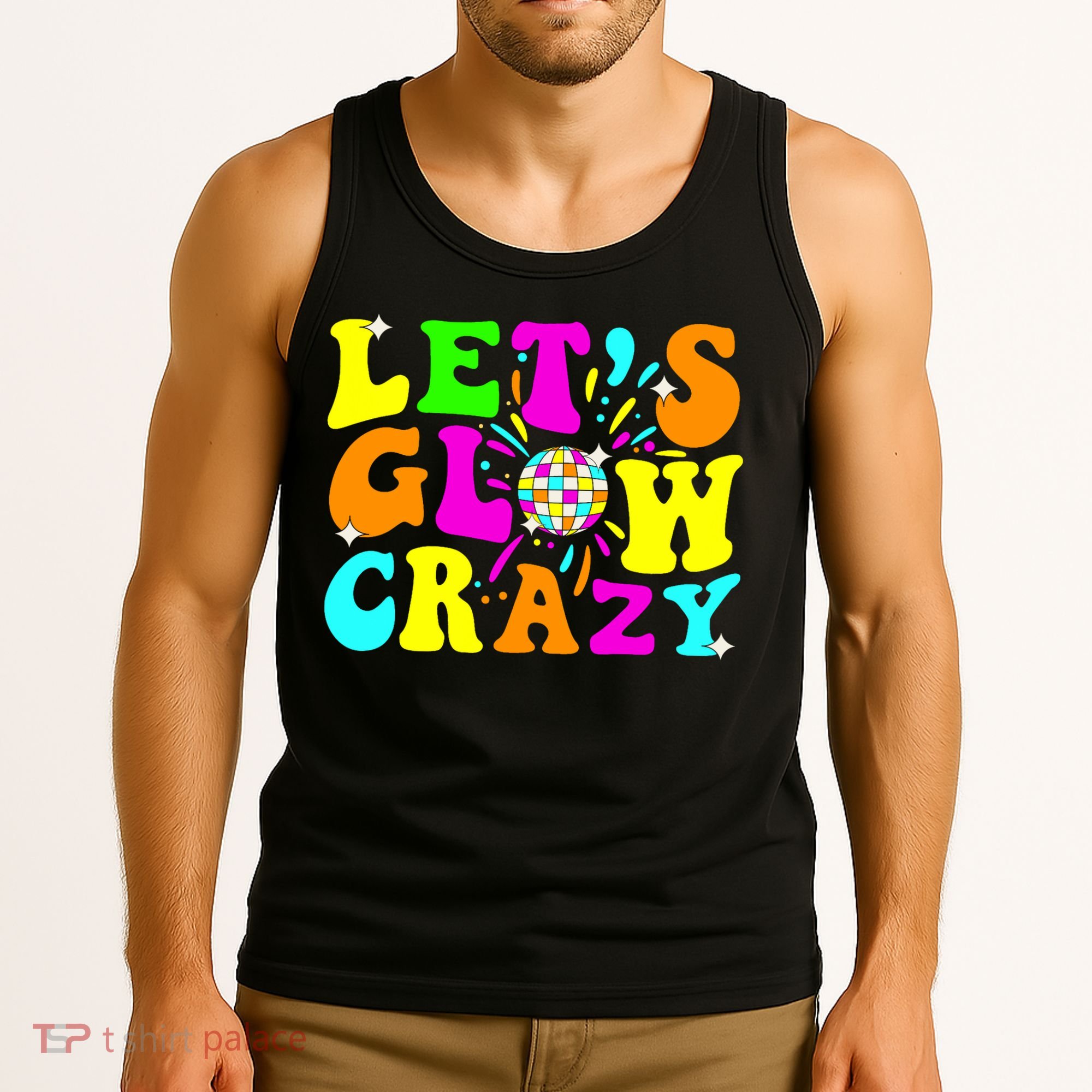 Let's Glowing Crazy In My Glowing Era Team Party Matching  Tank Top