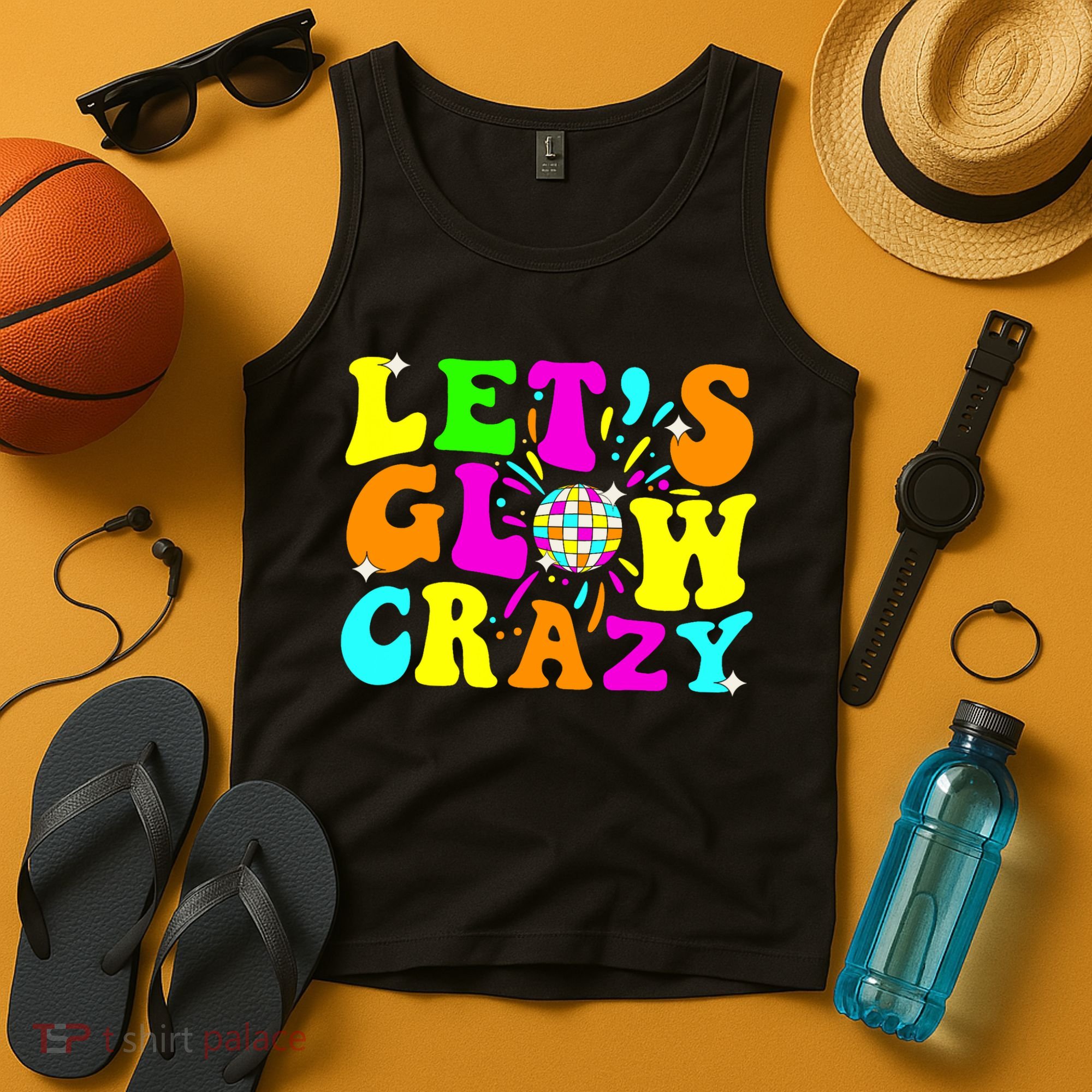 Let's Glowing Crazy In My Glowing Era Team Party Matching  Tank Top