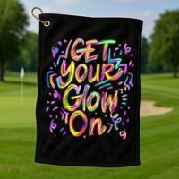 Let's Glow Crazy Glow Party 80s Retro Costume Party Lover Golf Towel thumb 1