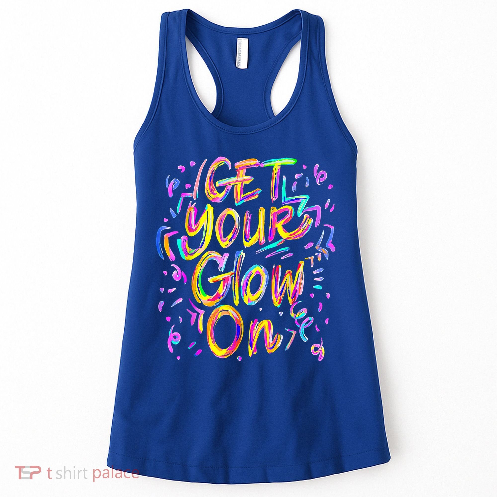 Let's Glow Crazy Glow Party 80s Retro Costume Party Lover Women's Tank Top