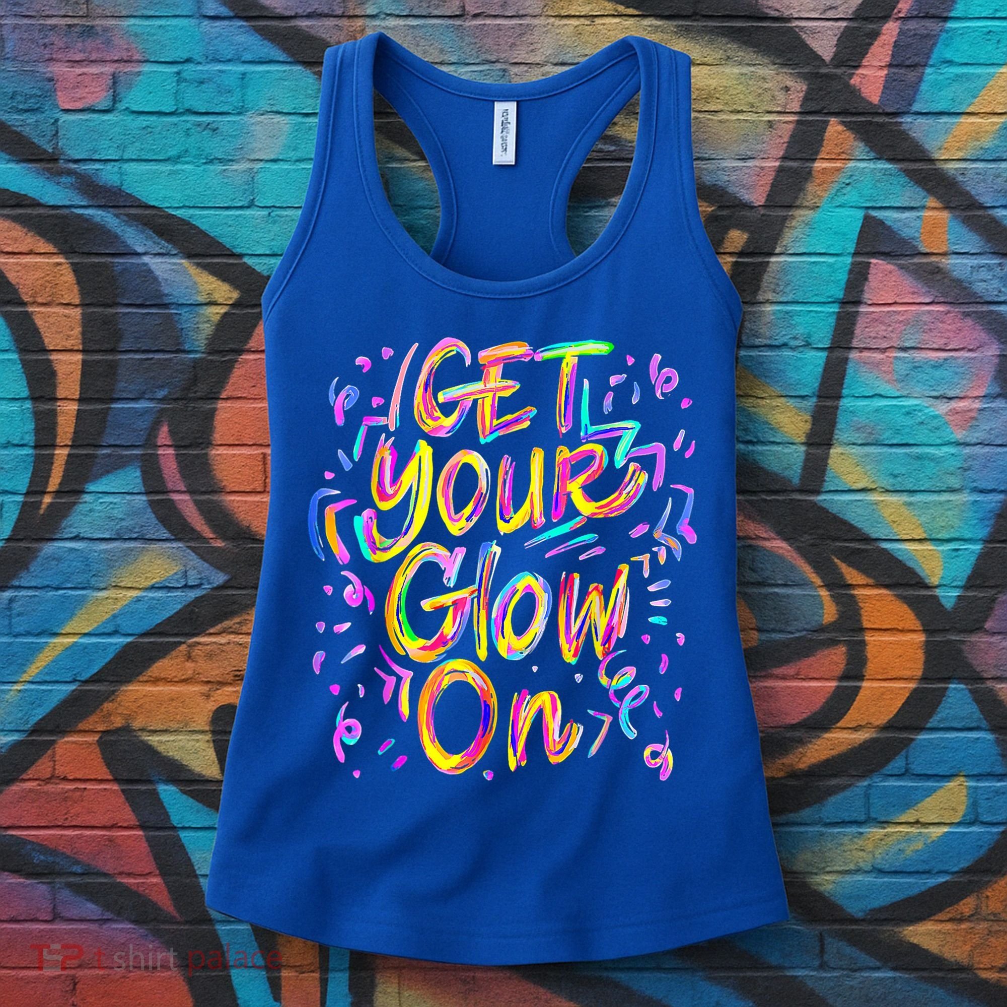 Let's Glow Crazy Glow Party 80s Retro Costume Party Lover Women's Tank Top