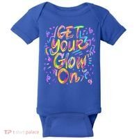 Let's Glow Crazy Glow Party 80s Retro Costume Party Lover Baby Bodysuit thumb 0