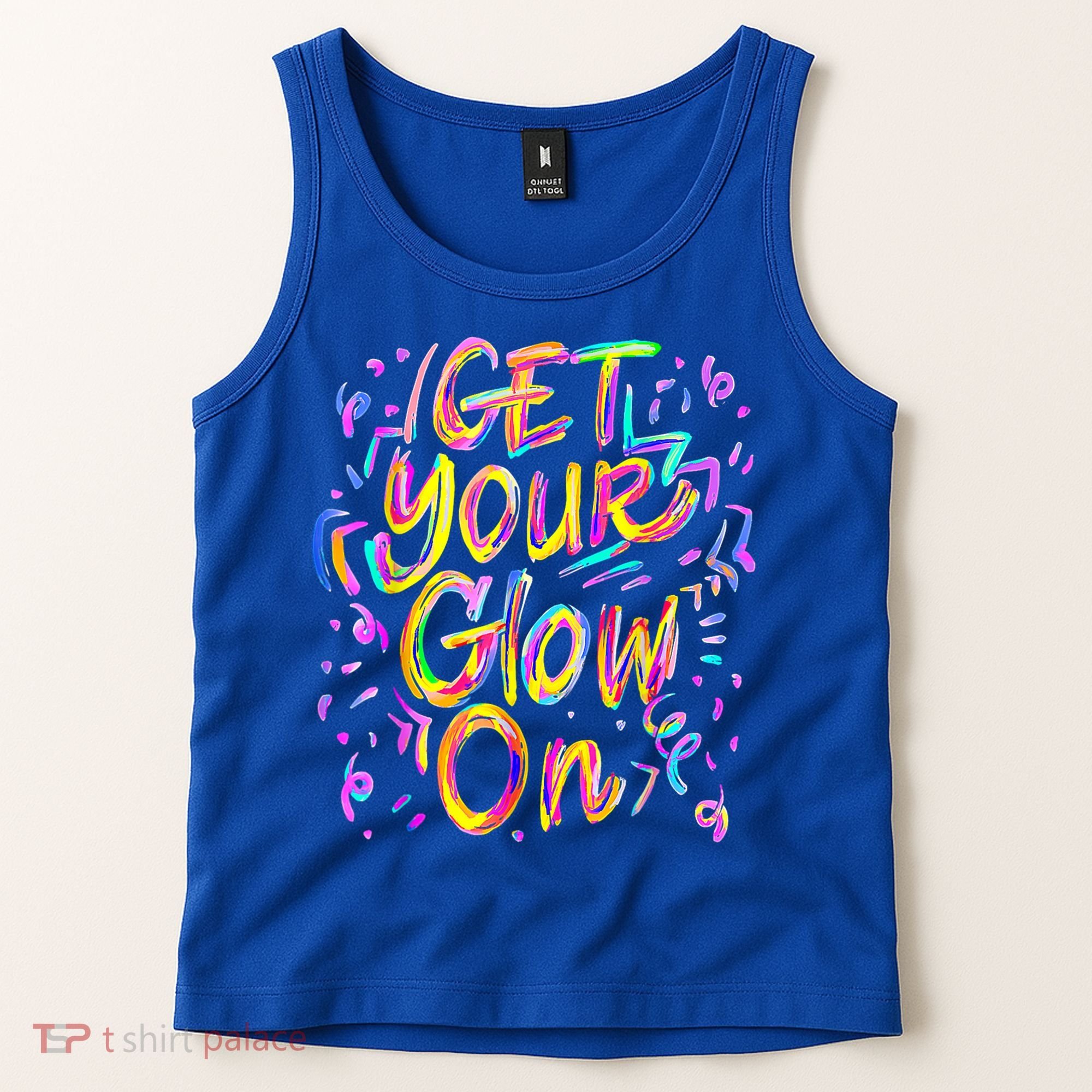 Let's Glow Crazy Glow Party 80s Retro Costume Party Lover Tank Top