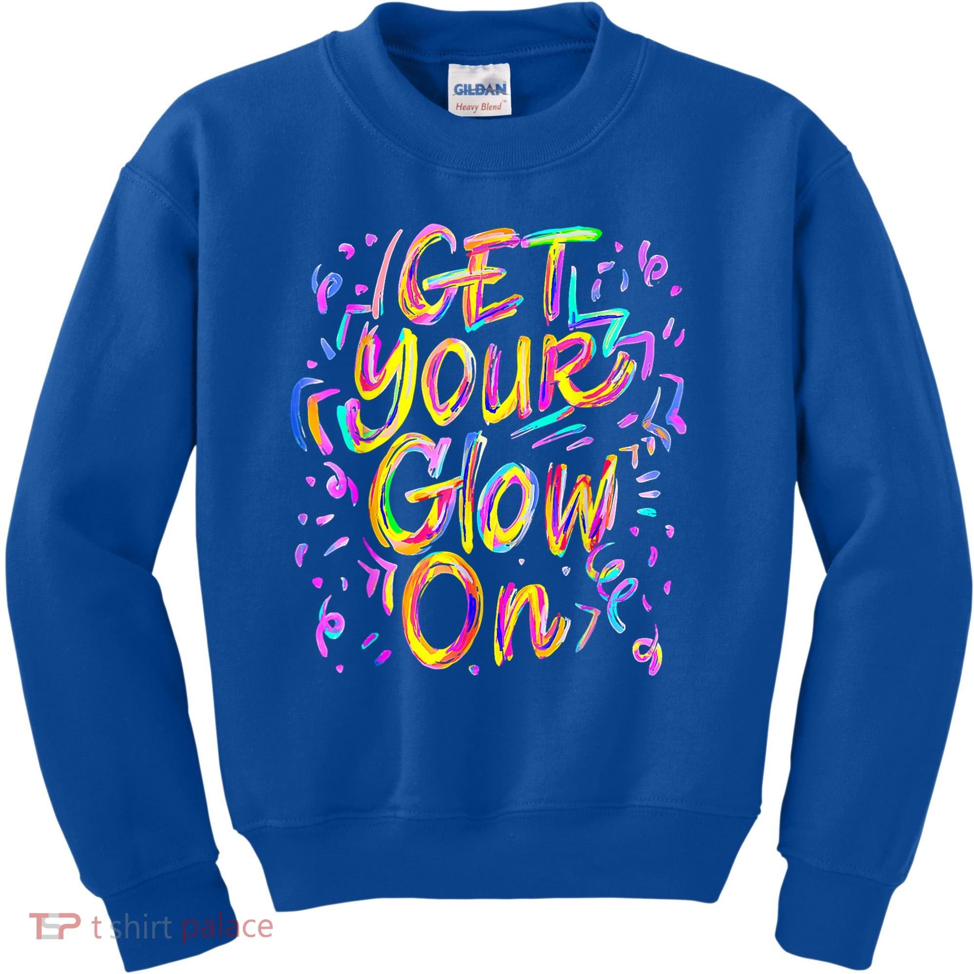 Let's Glow Crazy Glow Party 80s Retro Costume Party Lover Kids Sweatshirt